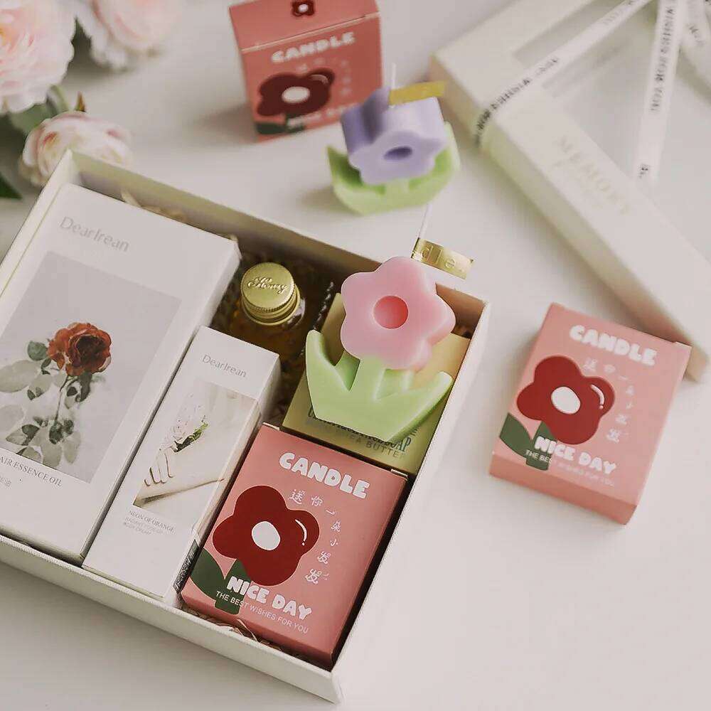 50g Flower Scented Handmade Soy Candle, Suitable for Valentine's Day, Birthday Party, Wedding, Home Decoration Gifts W260303