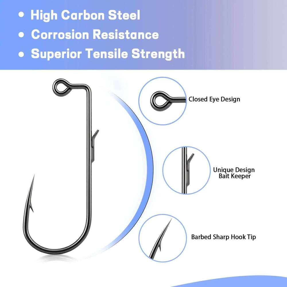 Hooks 90 with Wire Keeper Saltwater, Fishing Jig Mold Making Supplies, 50Pcs Bulk Z260228