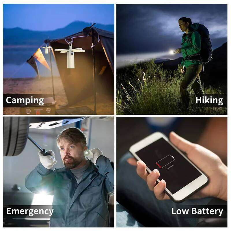 Outdoor Multifunctional LED Camping Light Portable Tent Hang Lights 2000mAh USB Rechargeable Folding Flashlight Emergency Lamp S260302