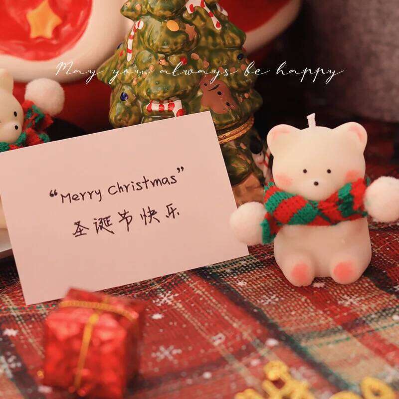 Bear Scented Candles Cozy Christmas Gift for Table Decoration and Accessories W260303
