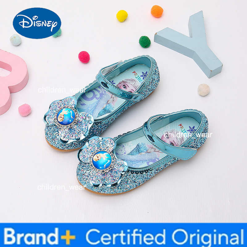 Disney Girls Princess Sandals Childrens Shoes Frozen Elsa Childrens Shoes Girls Fashion Baby Pink Blue low Heel Shoes Size H260303