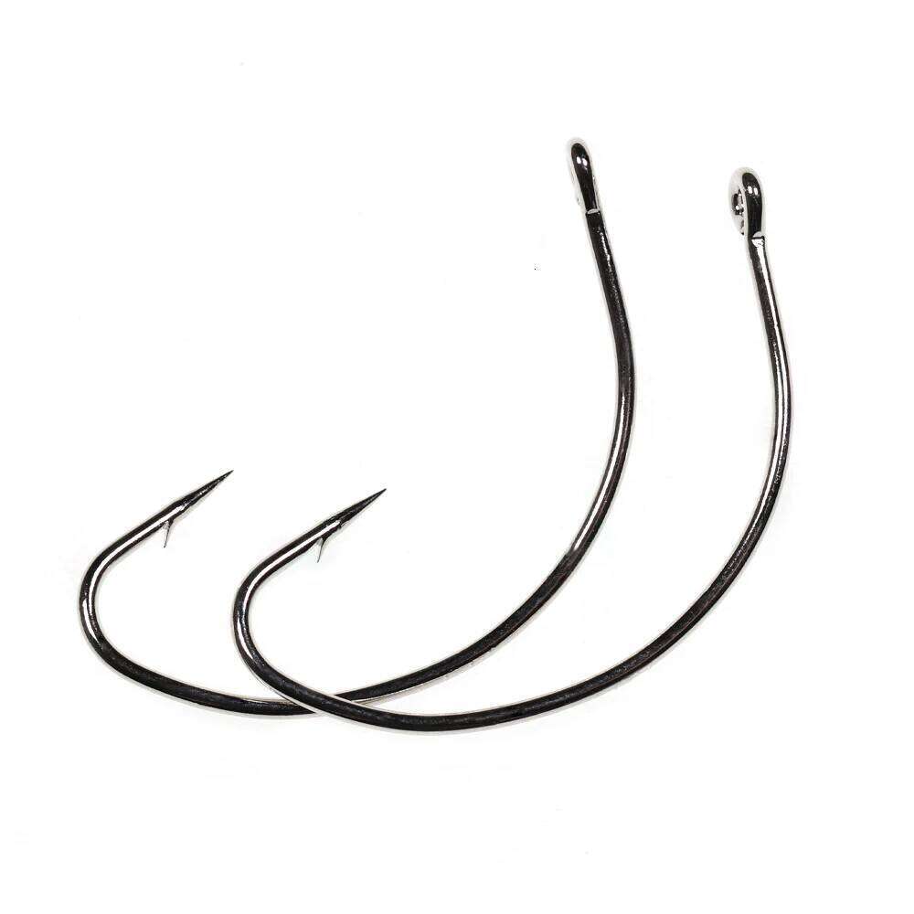 Bimoo 50PCS High-carbon Steel Live Lure Shiner Fishing Hook Straight Eye Saltwater Freshwater Bass Hooks #6 - #5/0 Z260228