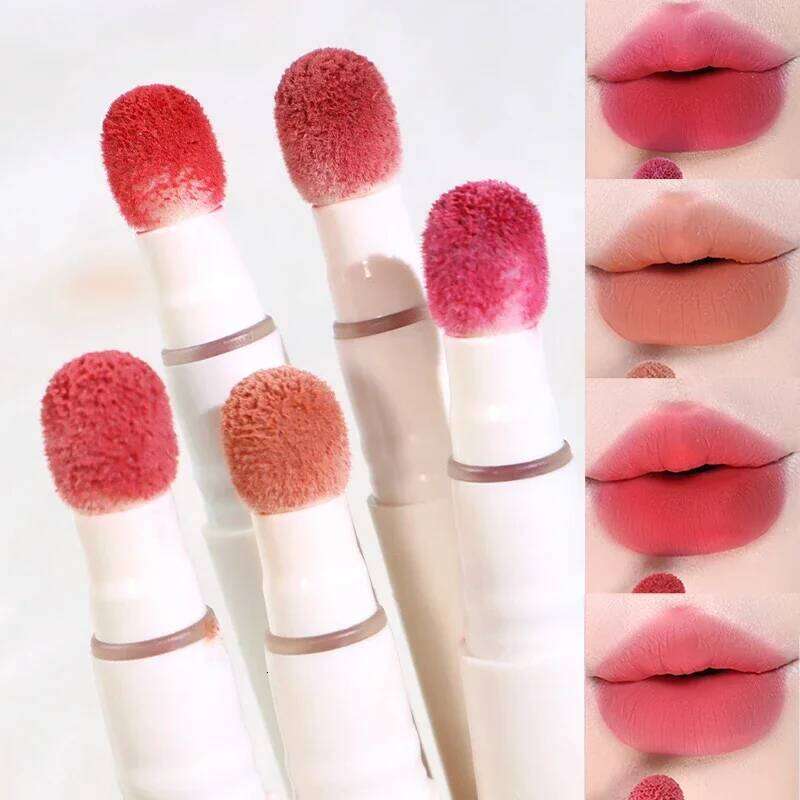 New Lipstick With Cushion Applicator Velvet Gloss Moisturizing Creamy Soft Liquid Blush Lip Stick Multi-uses Makeup H260302