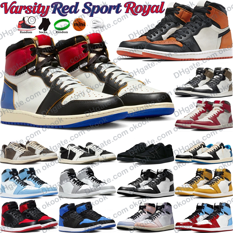 Designer 1 Basketball Shoes Varsity Red Sport Royal 1s Shattered Backboard Dark Mocha Shadow Black University Blue Smoke Grey Pine Green Mens Women Trainer Sneakers
