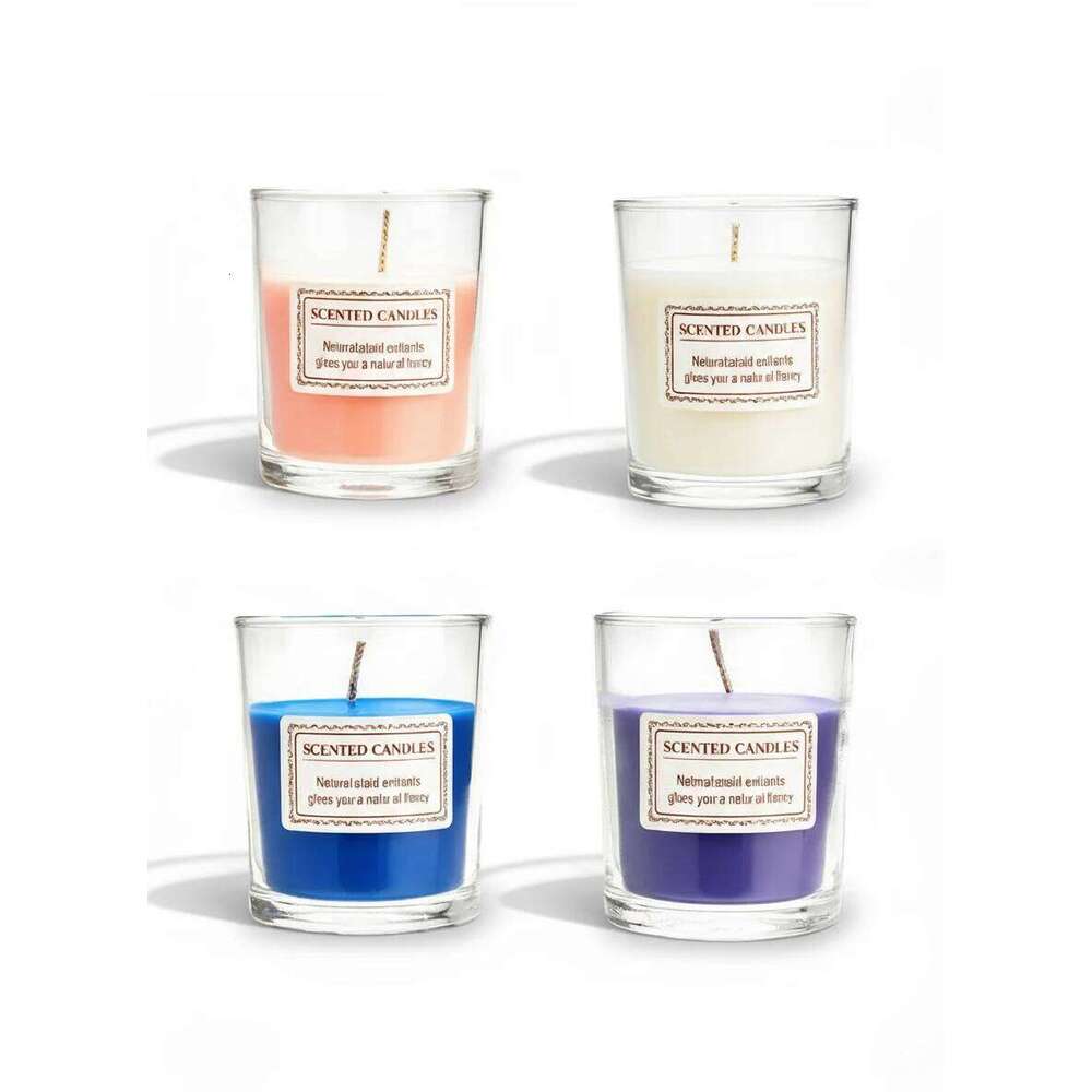 Scented Glass Jar Handmade Soy Wax Smokeless Aromatherapy Candle for Home Decor, Relaxation, Spa, or Party Gift Set W260303