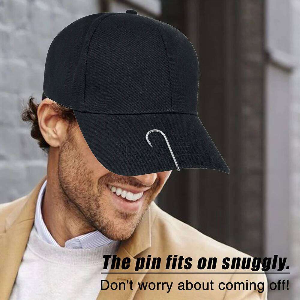 8Pcs Hooks Pins Fishing Gold/Black High Carbon Steel Fish Hook Clip for Hat Tie Clips Z260228