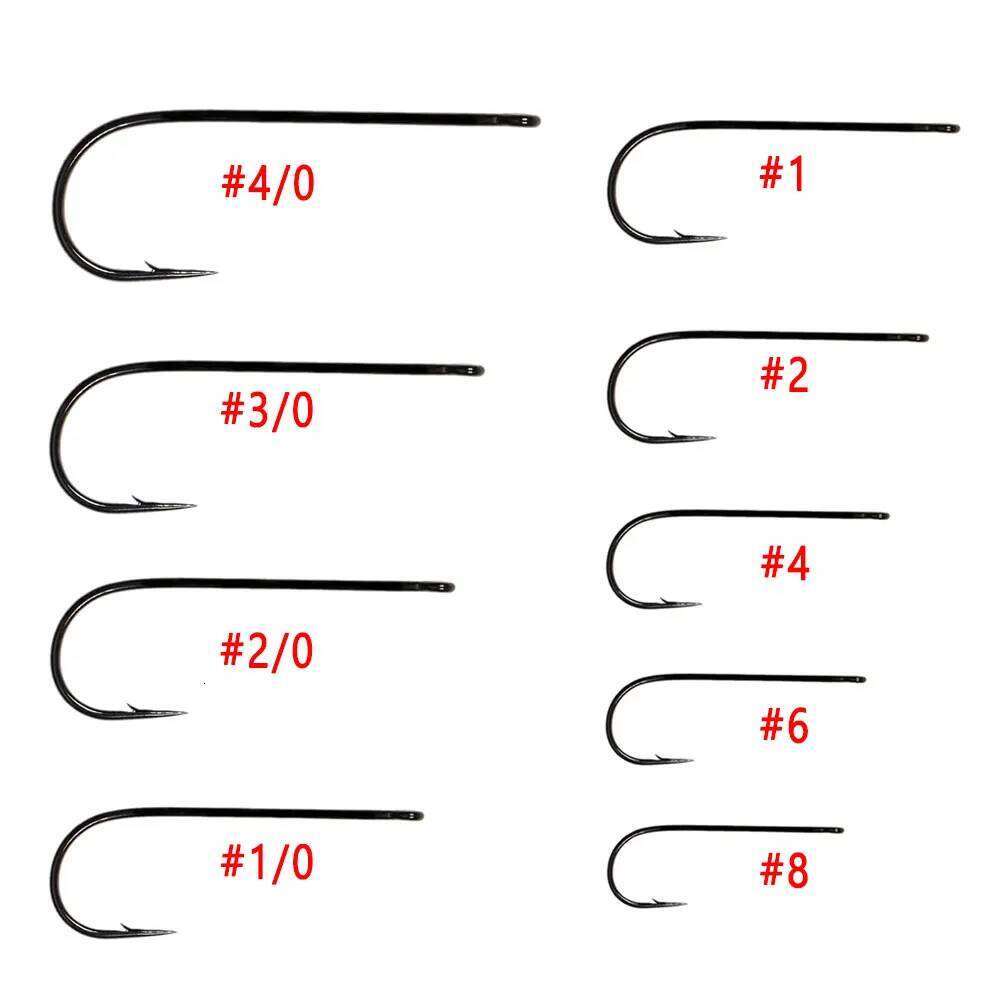 Bimoo 50PCS Aberdeen Long Shank Fish Saltwater Freshwater Fishing Hooks Metal Trolling Lures Streamer Fly Tying Hook Z260228