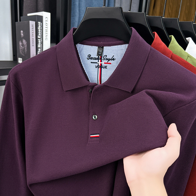 Luxury Brand Designer Clothes Spring And Autumn Men's Long-Sleeve Turn-Down Collar Pure Cotton POLO Shirt, Casual Men's Embroidered Polo T-S