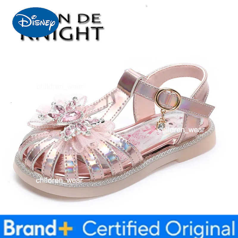Disney Girls Shoes Childrens Closed Toe Princess Shoes 2024 New Summer Little Girls Summer Performance Rhinestone Sandals H260303