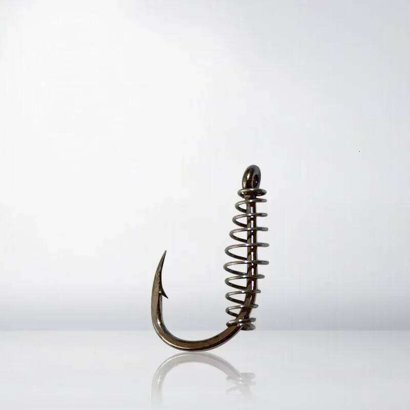 10Pcs/lot Spring Hook and Sharp Barbs Swivel Carp Fly Hooks with Hole for Fishing Tackle Accessories Jig Z260228