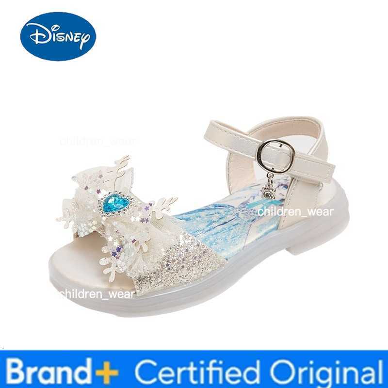 Disney KidsCasual Shoes Sandals Crystal Beach shoes Elsa EVA Summer Shoes For Girls Velcro Anti-slip Blue Purple Shoes Size 29-36 H260303