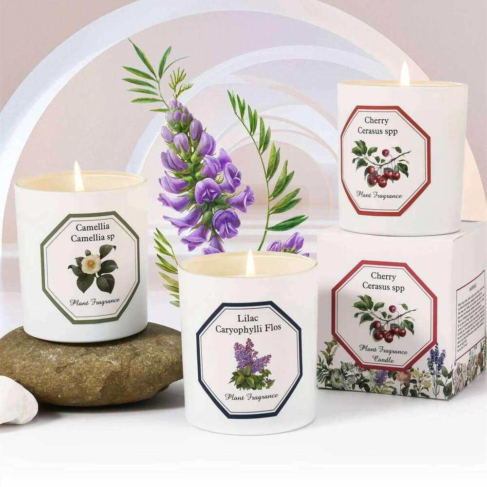 Plant Aromatherapy Handmade Soybean Wax Essential Oil Smokeless Fragrance Scented Candle Romantic Decoration Return Gift W260303
