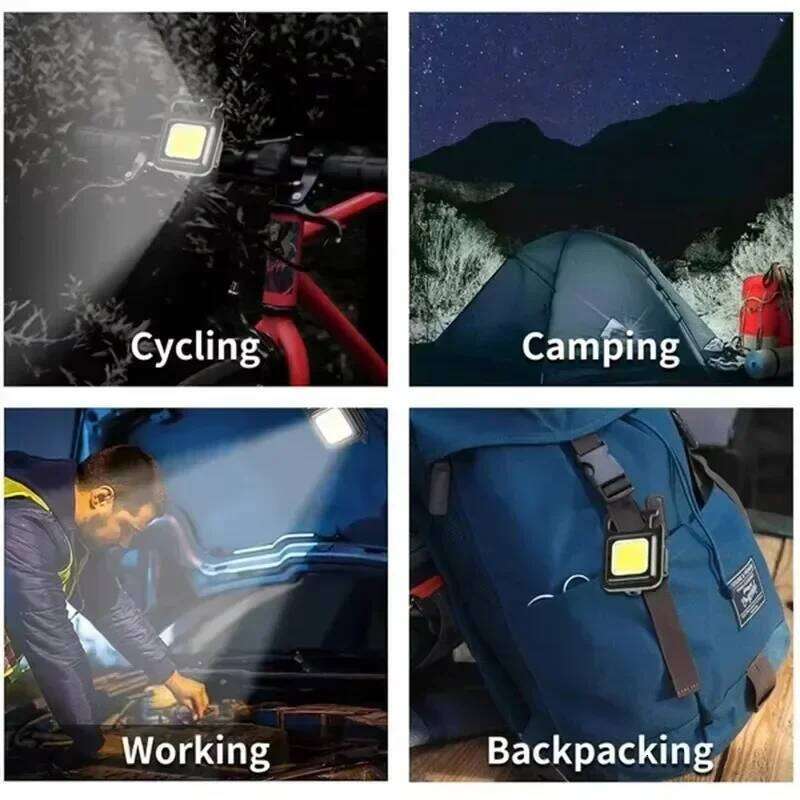 1/2/4PCS Portable Keychain Camping Multi-function COB Rechargeable Emergency Light Mini High Bright Outdoor Tools Lamp S260302