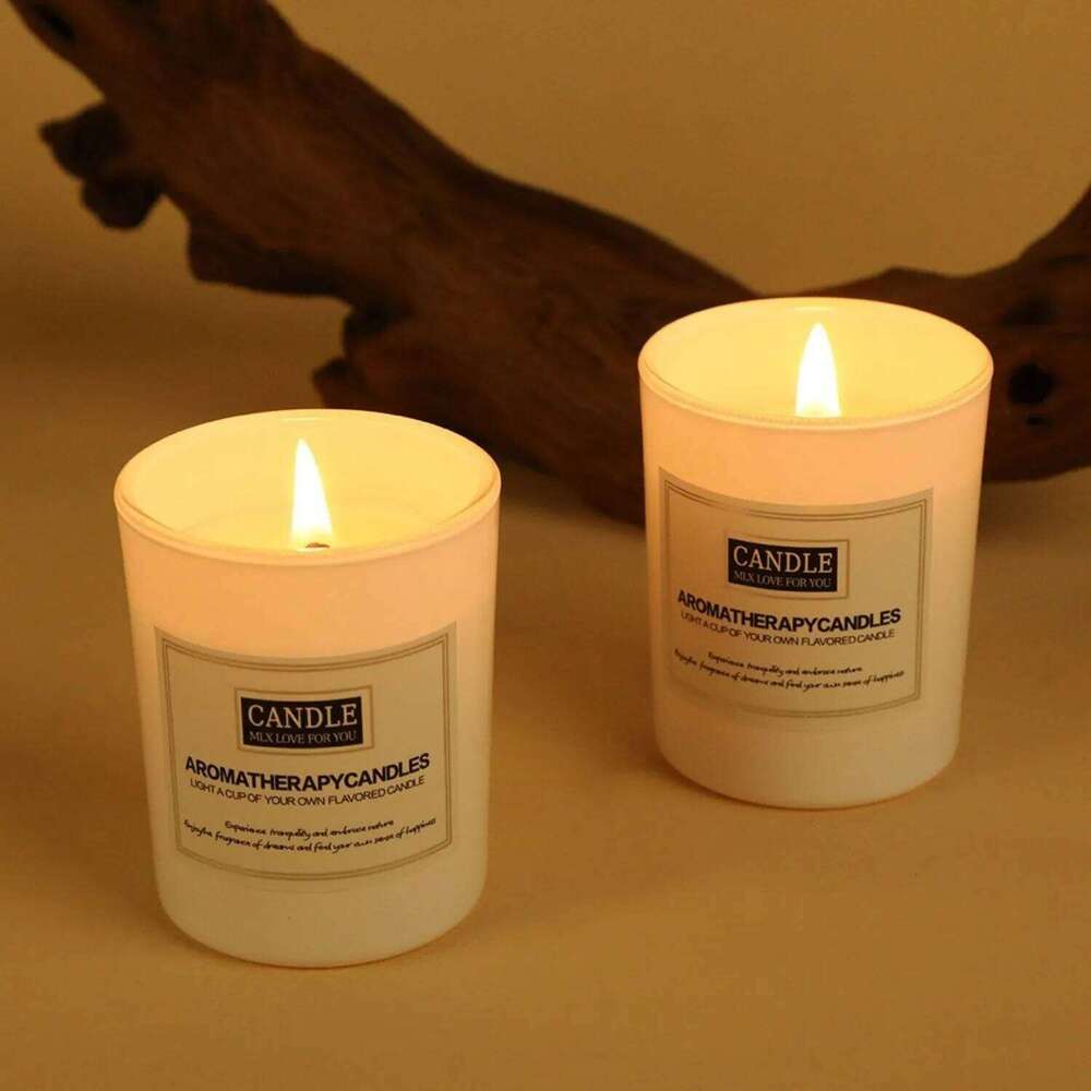 1pc Minimalist Matte White Glass Cup - Non-Toxic Scented Decor, Cozy Candle for Office Living Room Bedroom W260303