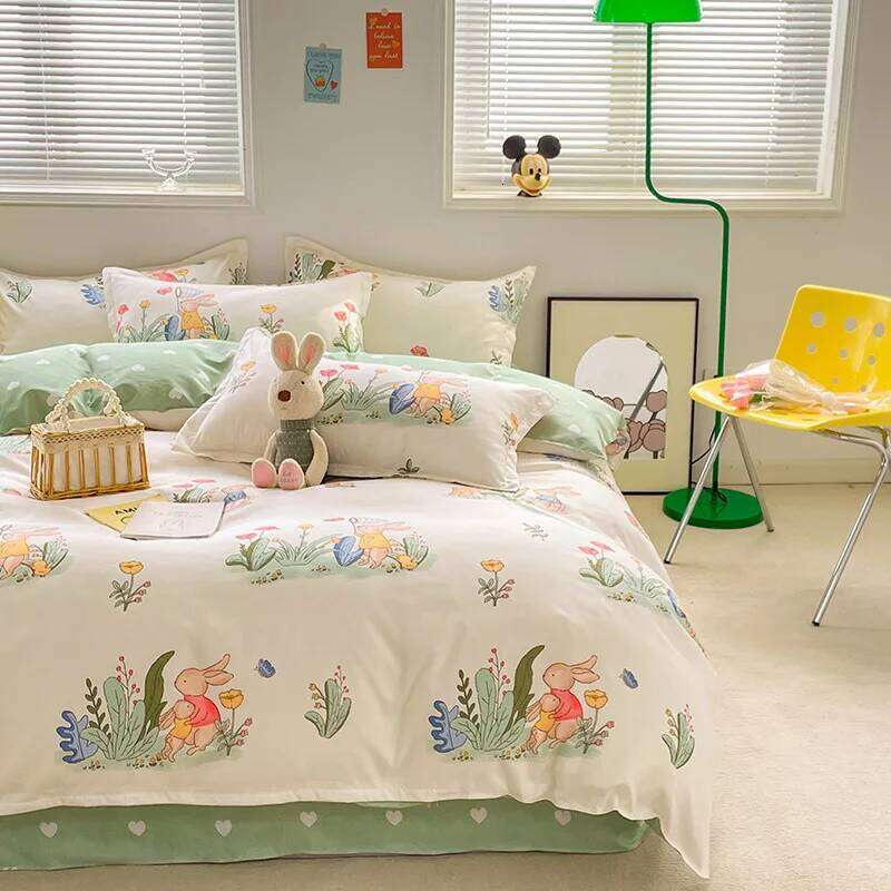 Bed Linen Duvet Cover Four-piece Set Sheets Quilt Covers Bedding College Student Dormitories Skin-friendly Cotton Three-piece W260302