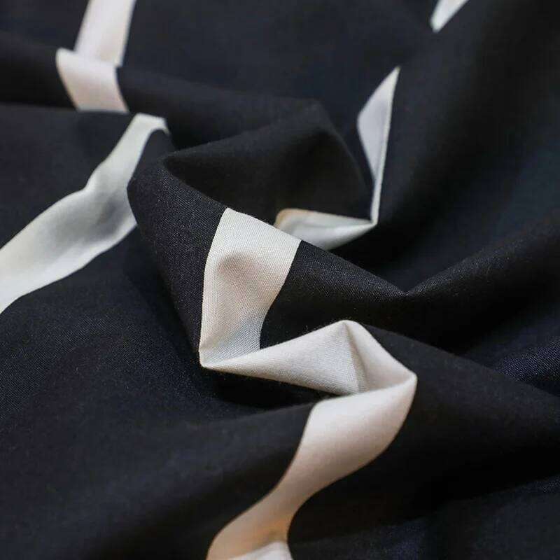 Lightweight Hotel Luxury Duvet 3 Piece Set, Black White Vertical Stripes Ultra Soft Microfiber Breathable Comforter Cover W260302