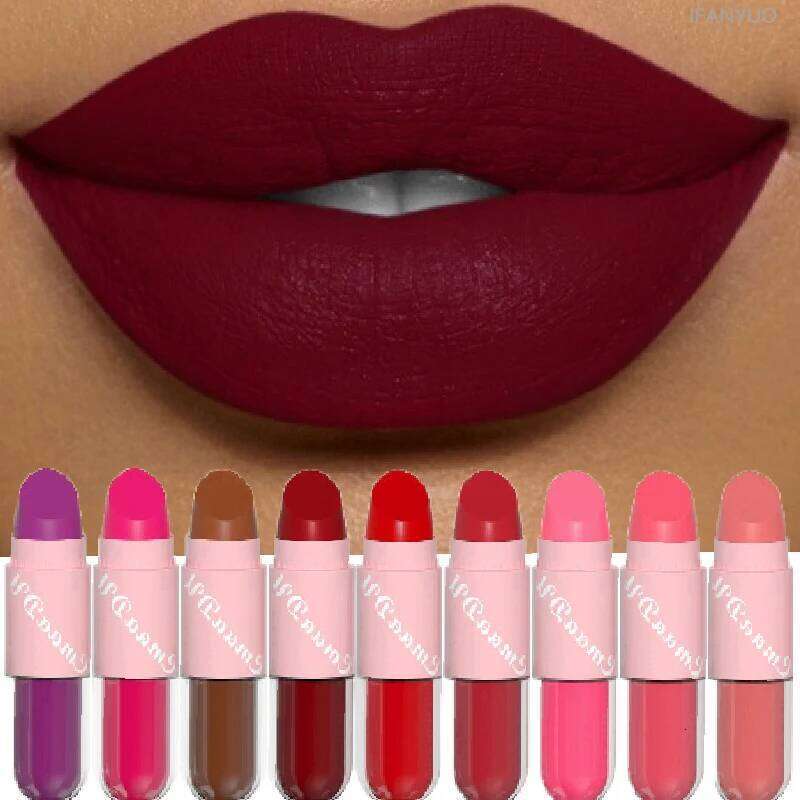 18Color 2In1 Matte Velvet Liquid Lipstick Double Head Sexy Red Purple LipGloss Moisturizing Lasting Waterproof Lip Glaze Make Up H260302