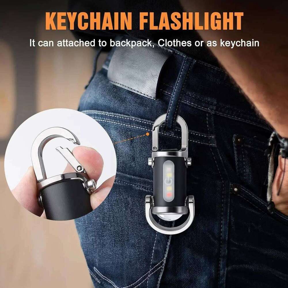 Rechargeable Keychain Flashlights 800LM EDC COB Work Light Torch Ultra Bright Mini Portable Lantern for Searching Hiking S260302