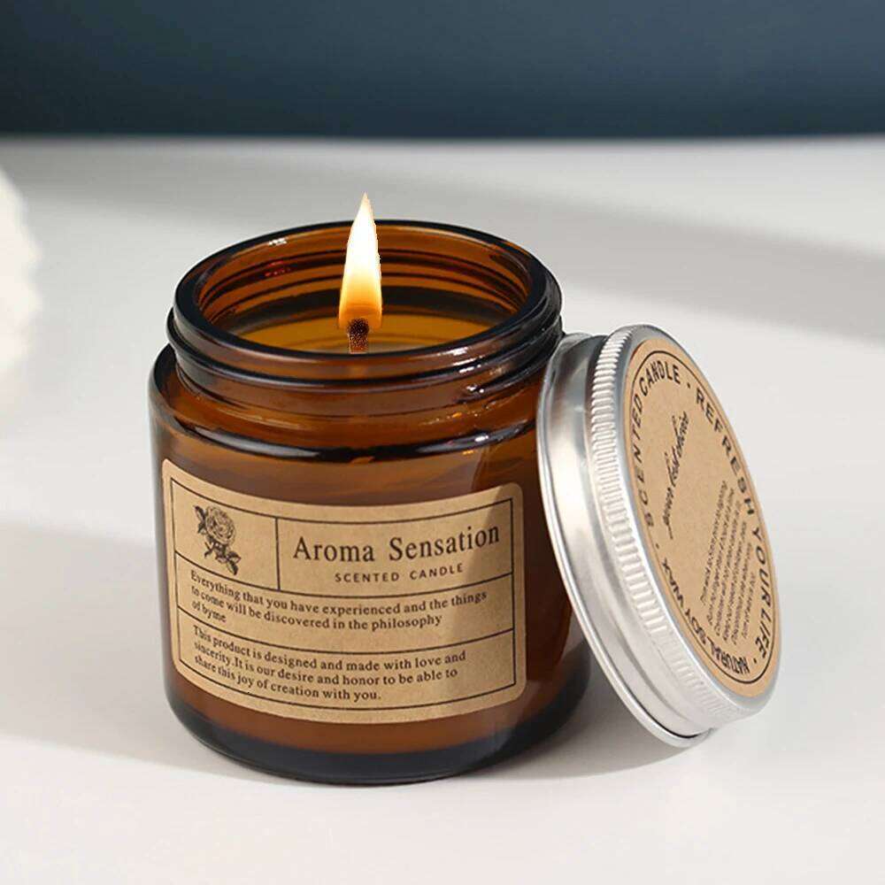 Candles Home 2.7oz Soy Wax Lavender Scented Candle 80ml Long Burn Time Aromatherapy Ideal for Christmas Birthday W260303