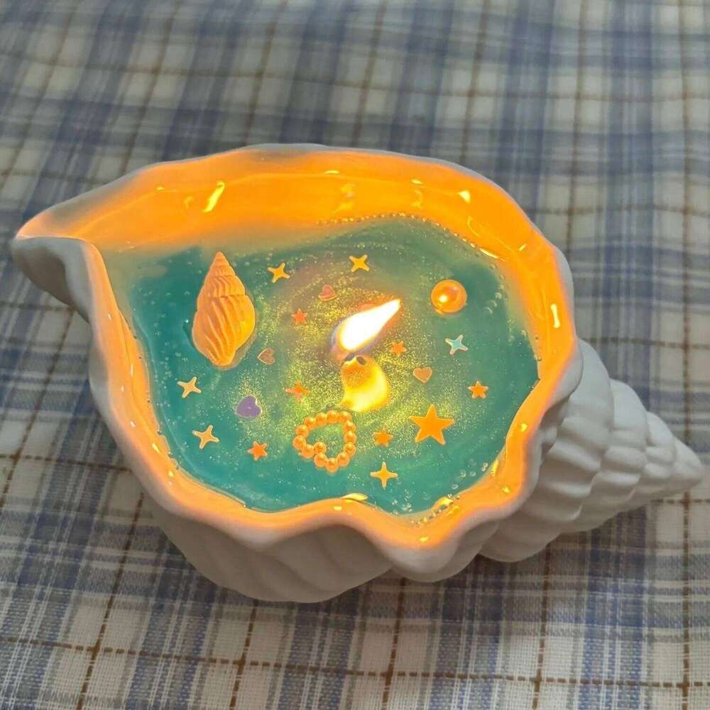 Coastal Conch Shell Scented Gel Candles Aromatherapy Candle for Home Desk Relaxation Bathroom Bedroom Decor Gift W260303