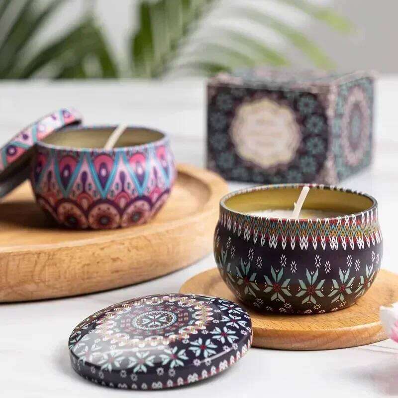 1/4PCS Vintage Scented Candles Soy Wax Jars Flower Fragrance Scent Candle Wedding Ceremony Birthday Gifts Home Decoration W260303