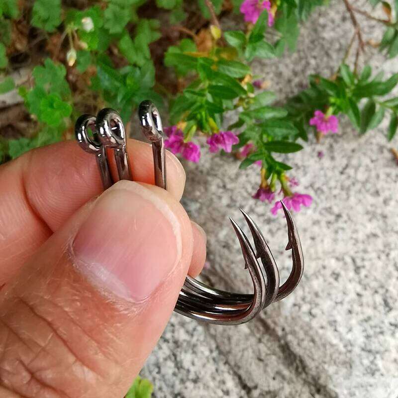 50pcs/Pack Big Eye Hook Circle Offset Fishhooks Barbed Saltwater High Carbon Steel Fish Hooks For Sea Lake River Fishing Z260228