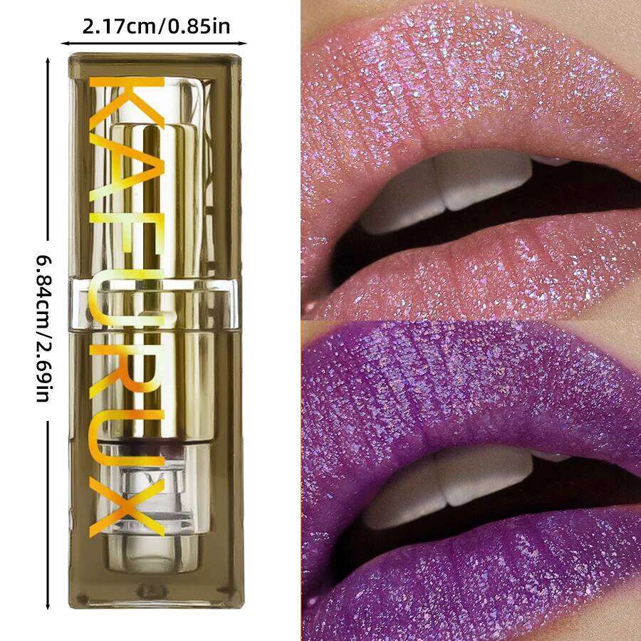 1PC Purple Glitter Two-tone Lipstick Red Rose Moisturizing Lipsticks Cosmetics Easy to use Tint Makeup Lip Beauty Long Lasti H260302