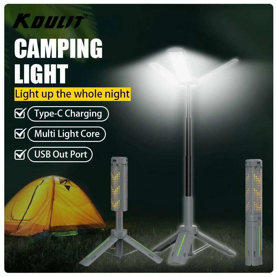 8000mAh Telescopic Camping Lamp, USB Rechargeable Flash Light, Waterproof with 8 Dimmable Modes for Outdoor Hiking Emergency Survival S260302