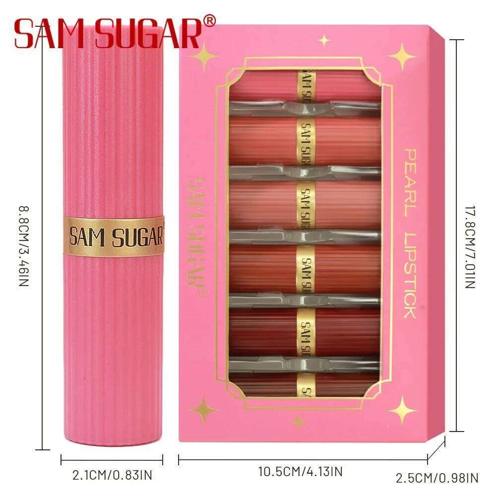 6PCS Lipstick Set Matte Satin Pearl Finish Long Lasting Waterproof Smudge-Proof Transfer-Proof Easy To Apply Highly Pigmented H260302