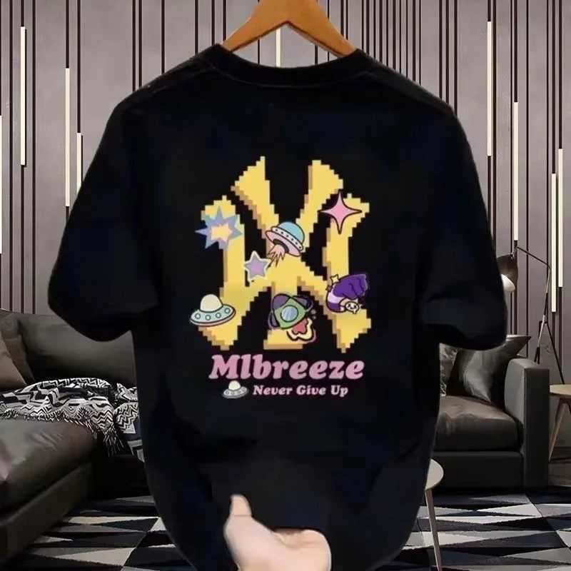 T-shirt 2026 Summer Pixel Art Alien Print Oversized Casual Cotton Unisex Streetwear TopT260303