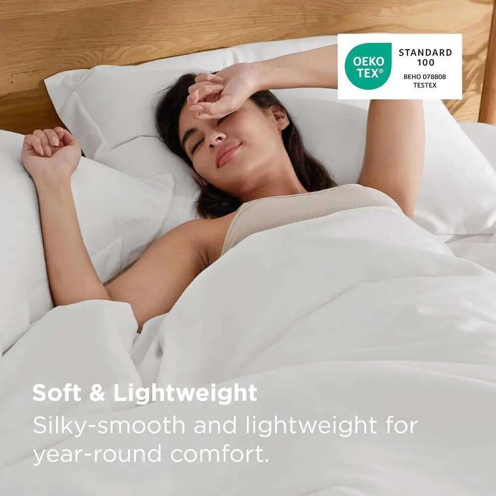 Silky Cooling Duvet King Size - 100% Rayon Derived from Bamboo Comforter Cover Set for Hot Sleepers, Breathable & Moisture W260302