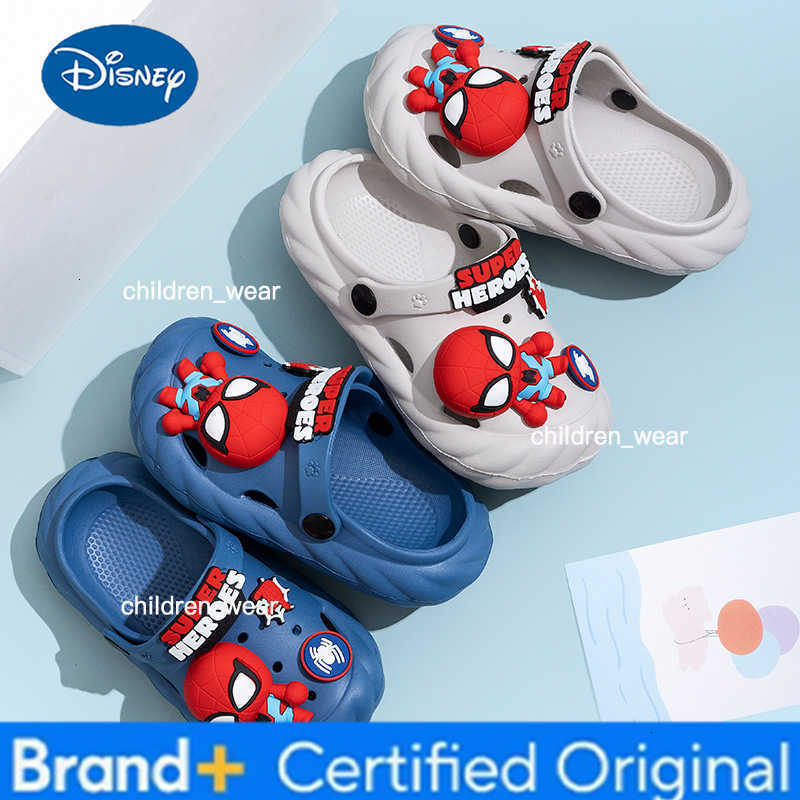 Disney 2026 ChildrenS Hole Sandals Boys Summer Home Slipper Cartoon Spider-Man Slipper ChildrenS Gifts Beach Shoes Size 18-29 H260303