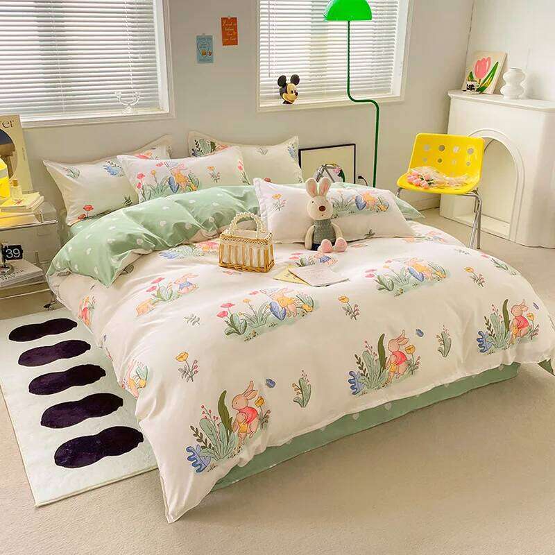 Bed Linen Duvet Cover Four-piece Set Sheets Quilt Covers Bedding College Student Dormitories Skin-friendly Cotton Three-piece W260302