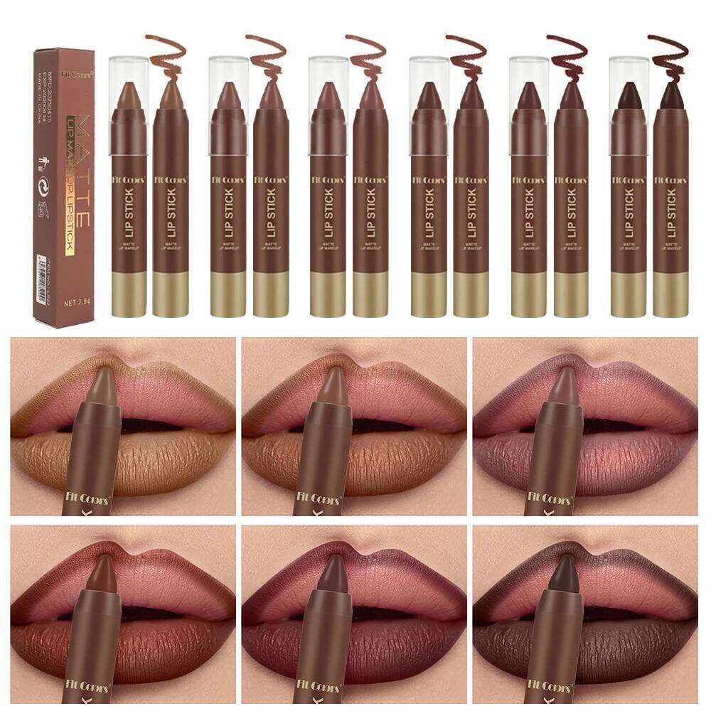 FIT COLORS Matte Soft Mist Lip Liner 6 Colors Smooth and Pigmented Non-Stick Chocolate Lipsticks H260302