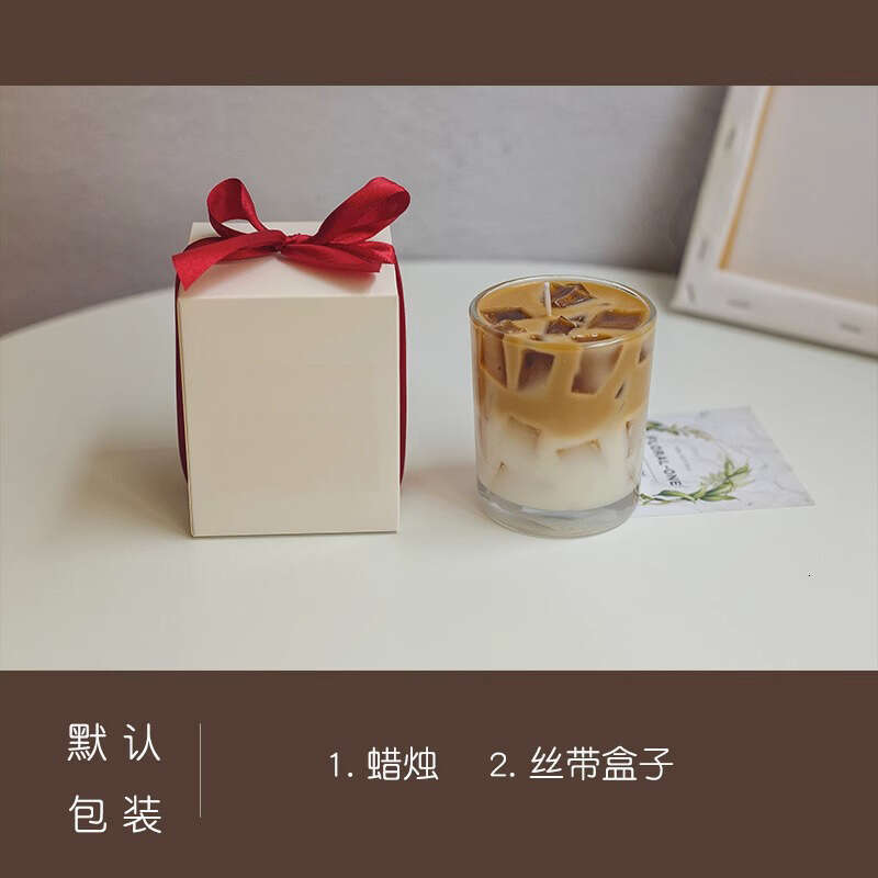 Iced Latte Coffee Scented Candle Set Home Bedroom Decoration for Girls Light Birthday Gift Fragrance Souvenir W260303