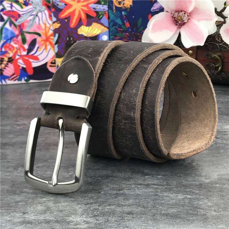 Stainless Steel Buckle Luxury Leather Super Thick Ceinture Men leather genuine Men's Belt Wide Riem SBT0010 S260228 f31 af0