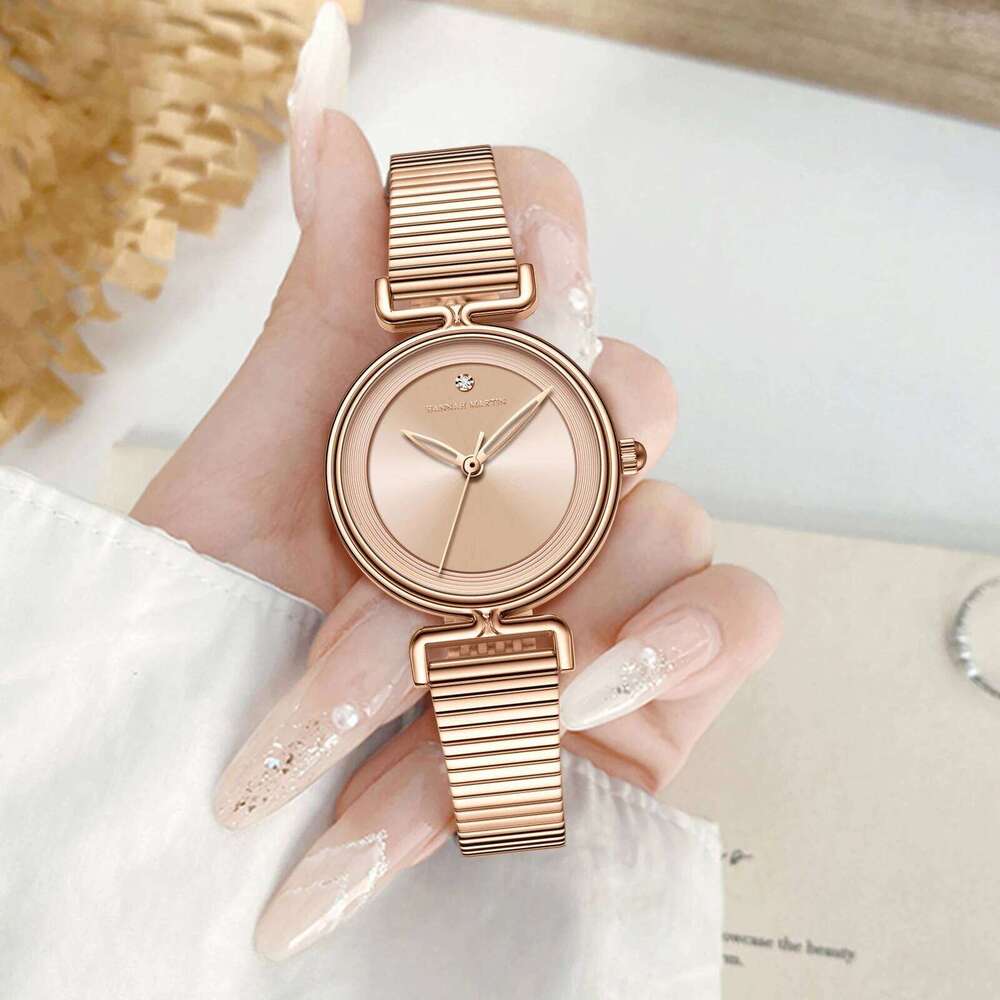 Hannah Martin Top Brand Original Women's 29mm Mini Dial Rose Gold Luxury Fashion Japanese Quartz Movement Watch for Women XJ260303