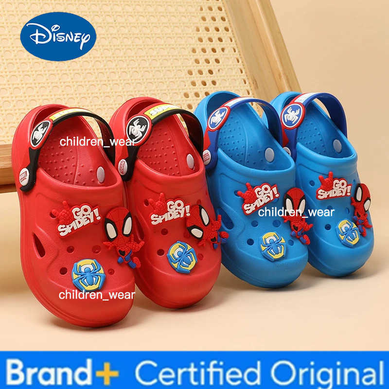 Disney Childrens Hole Slipper Summer Boy Fashion Cartoon Spiderman Sandals Kids Beach Shoes Soft Bottom Toddler Home Slipper H260303