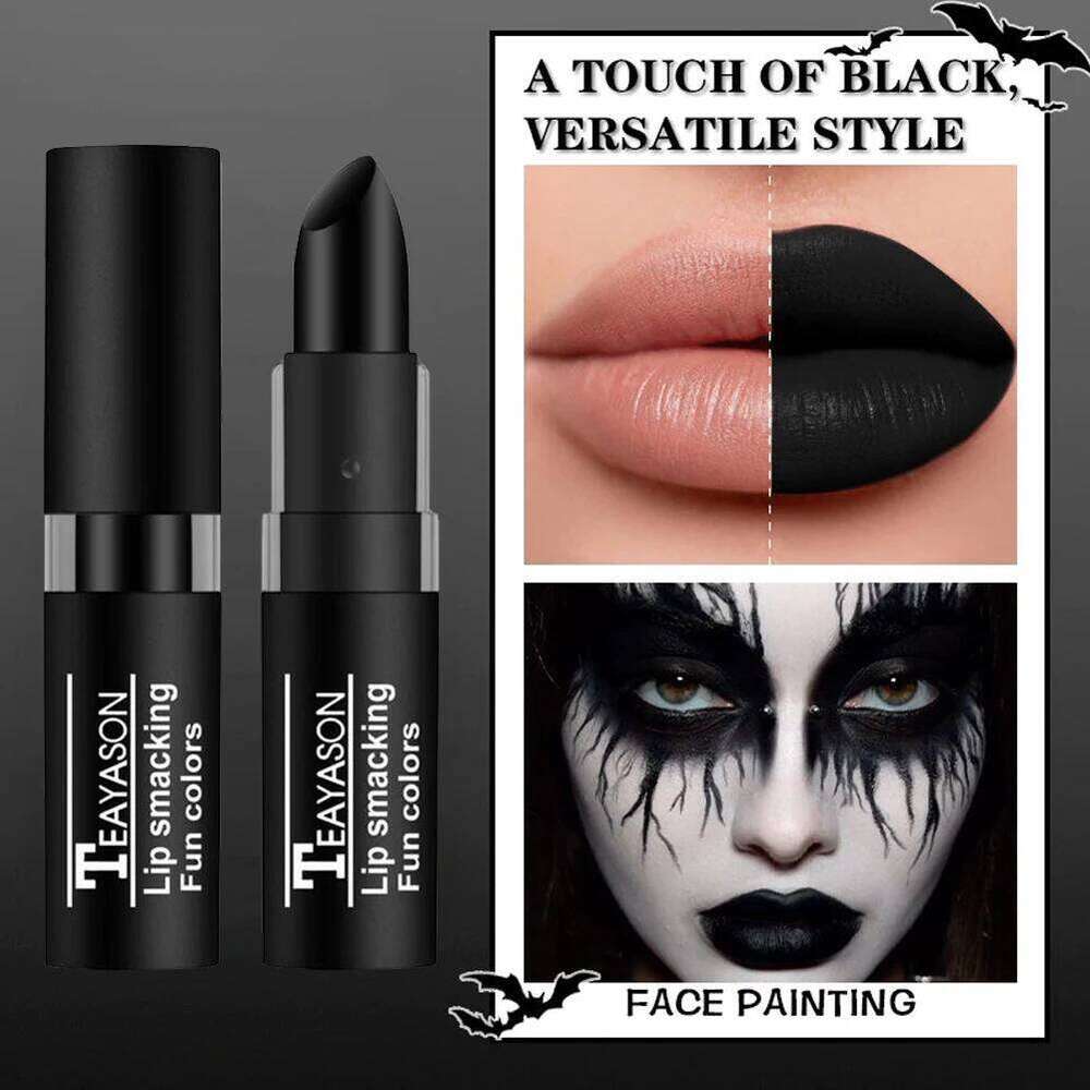 Halloween Dark Lip Gloss Matte Colorful Non Fade black Lipstick Kit Waterproof Lasting Black Red Blue Velvet Lipsticks H260302