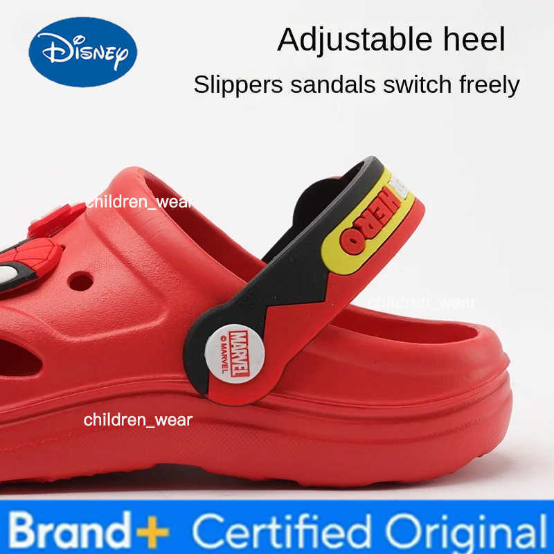 Disney Childrens Hole Slipper Summer Boy Fashion Cartoon Spiderman Sandals Kids Beach Shoes Soft Bottom Toddler Home Slipper H260303
