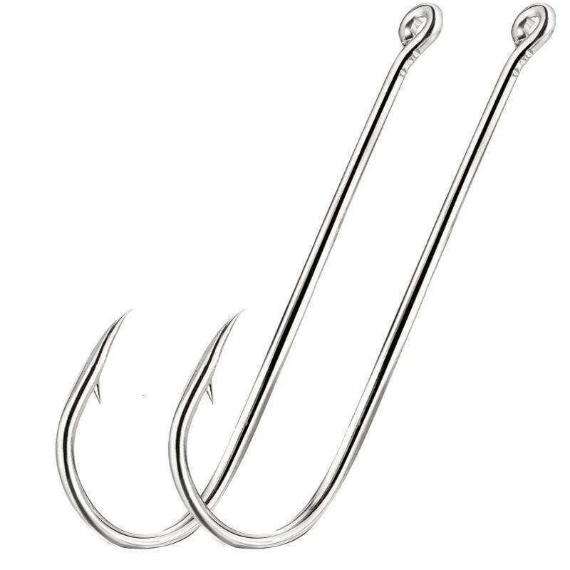 Aberdeen hooks with holes, loose bulk long extended straight handle hooks, fishing gear supplies Z260228