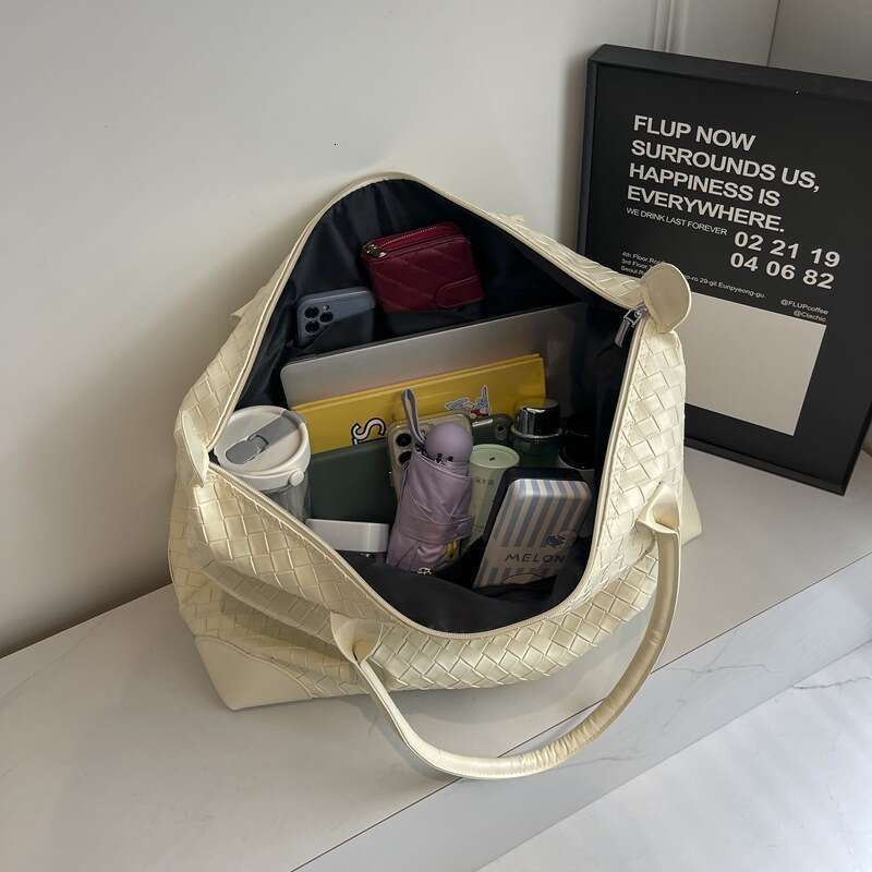 Travel Woven Large Capacity High-End Feel Single Shoulder Business Trip Fitness Storage Korean Style Women's Tote Bag Wholesale