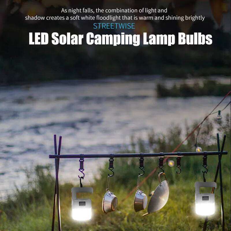 Powerful Rechargeable Camping Light LED Solar Lamp Bulbs Outdoor Emergency Portable Fishing Lanterns with Flashlight S260302