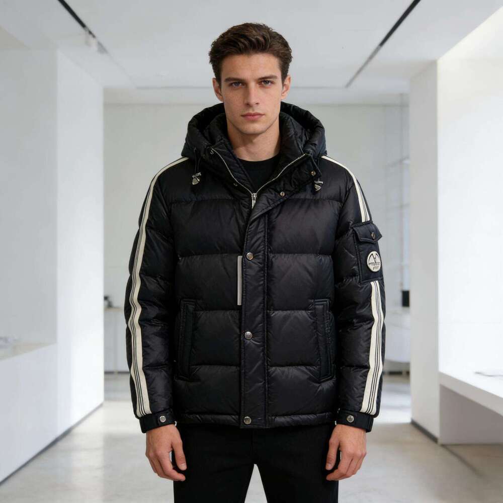 New American European Winter Men's Down Jacket With Hood 90% White Duck Down Trendy Slim-Fit Warm Coat Stylish And Handsome In Red Luanyun