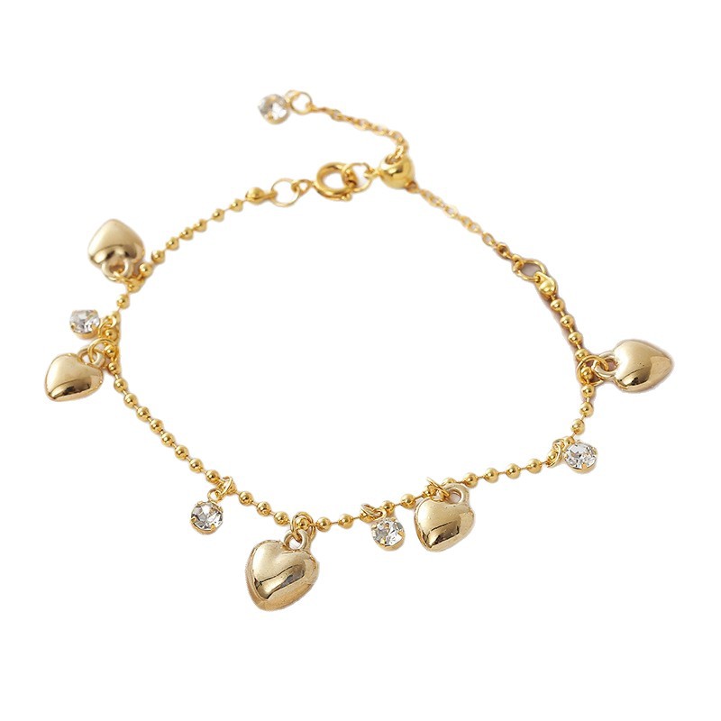 Exquisite and fashionable heart pendant bead chain bracelet, light luxury Korean style niche high-end jewelry - view 6