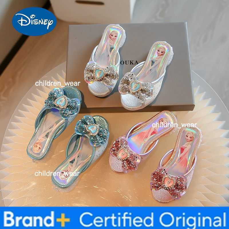 Disney Frozen Elsa Princess Designer Summer Slippers Casual Flat Shoes for Kids Girls Baby Shoes Child Flats Slides Sneakers H260303