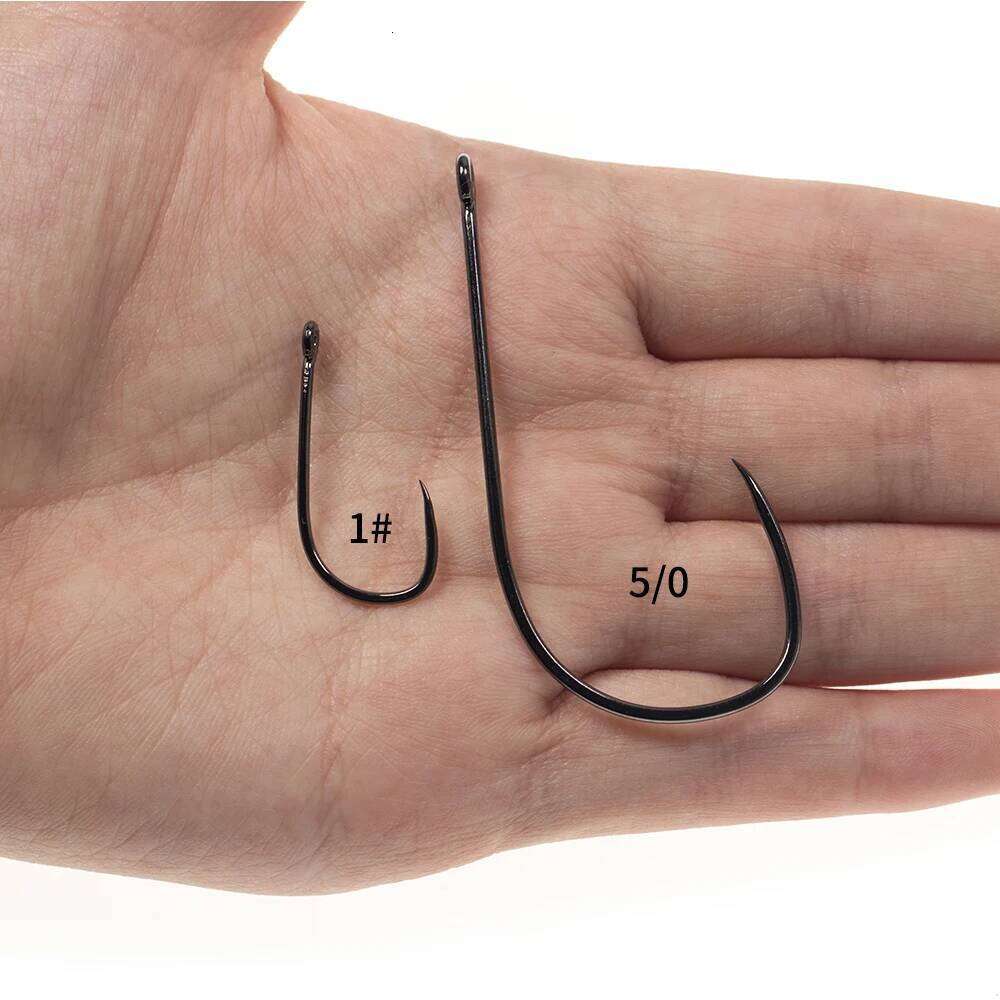 Elllv 20pcs 1# - 5/0 Barbless Saltwater Streamer Fly High Carbon Steel Black Nickel Non-barbed Big Game Fishing Hook Z260228