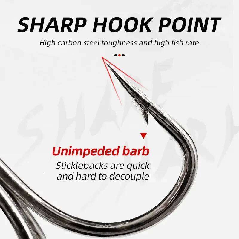 10 Pcs Big size Anchor Ultra Strong Shark Tuna Triple Treble Hooks Stainless Steel Jigging Barbed Sea Peche Fishing Hook Z260228