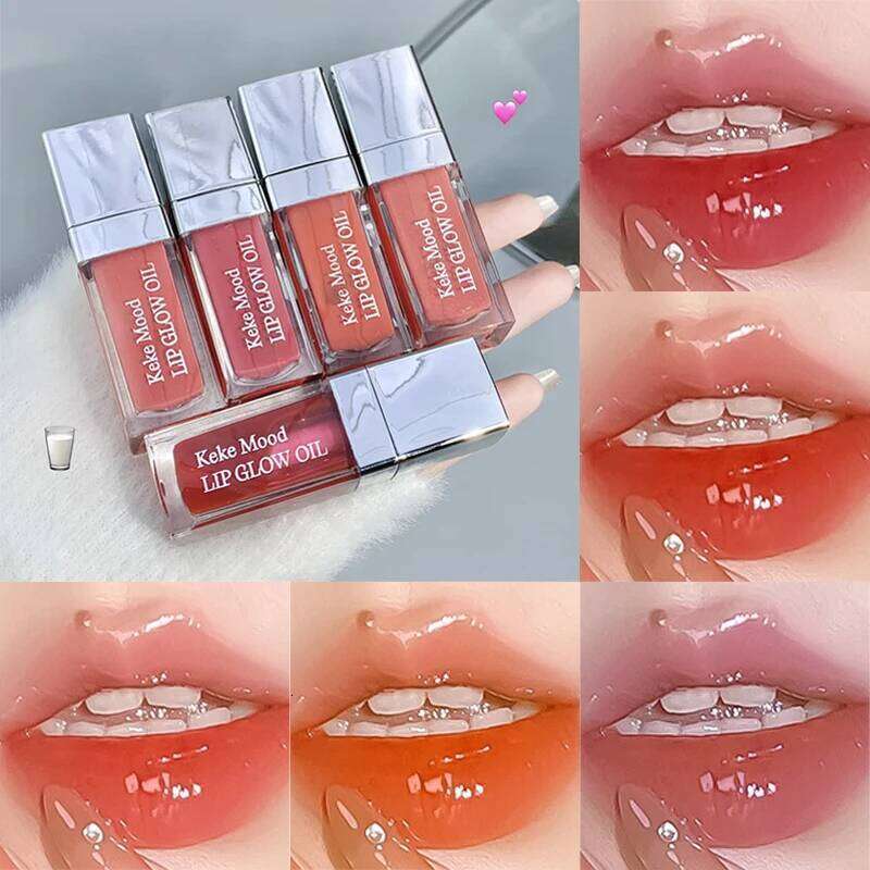 Clear Crystal Gloss Oil,Hydrating Plumping Lipstick,Tinted Lip Plumper,Water Glow Moisturizing Lipgloss,Long-lasting Makeup H260302