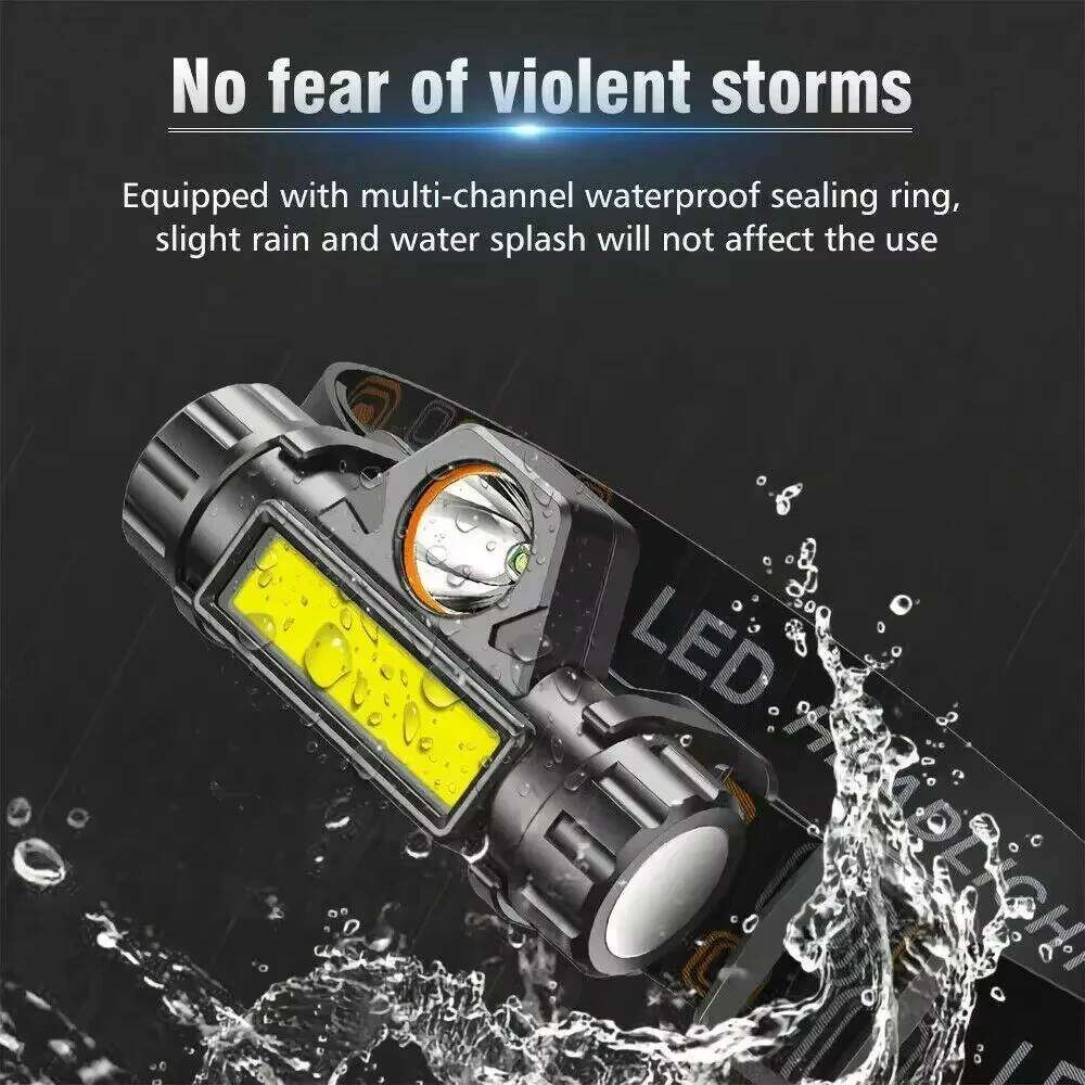 Rechargeable LED Headlamp Strong Magnetic Powerful Headlight Super Bright Waterproof Head Torch For Outdoor Fishing S260302